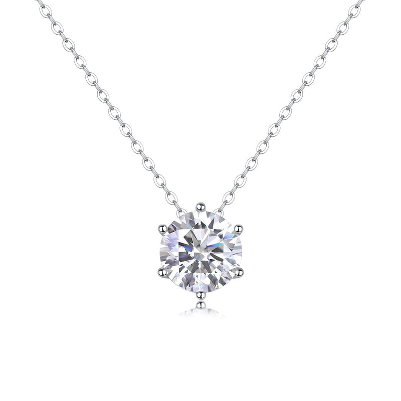 Rosalie Six Prong Moissanite Necklace