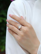 Lucienne Emerald Three Stone Ring (with GRA certificate)