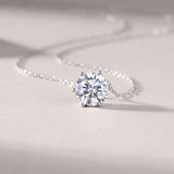 Rosalie Six Prong Moissanite Necklace