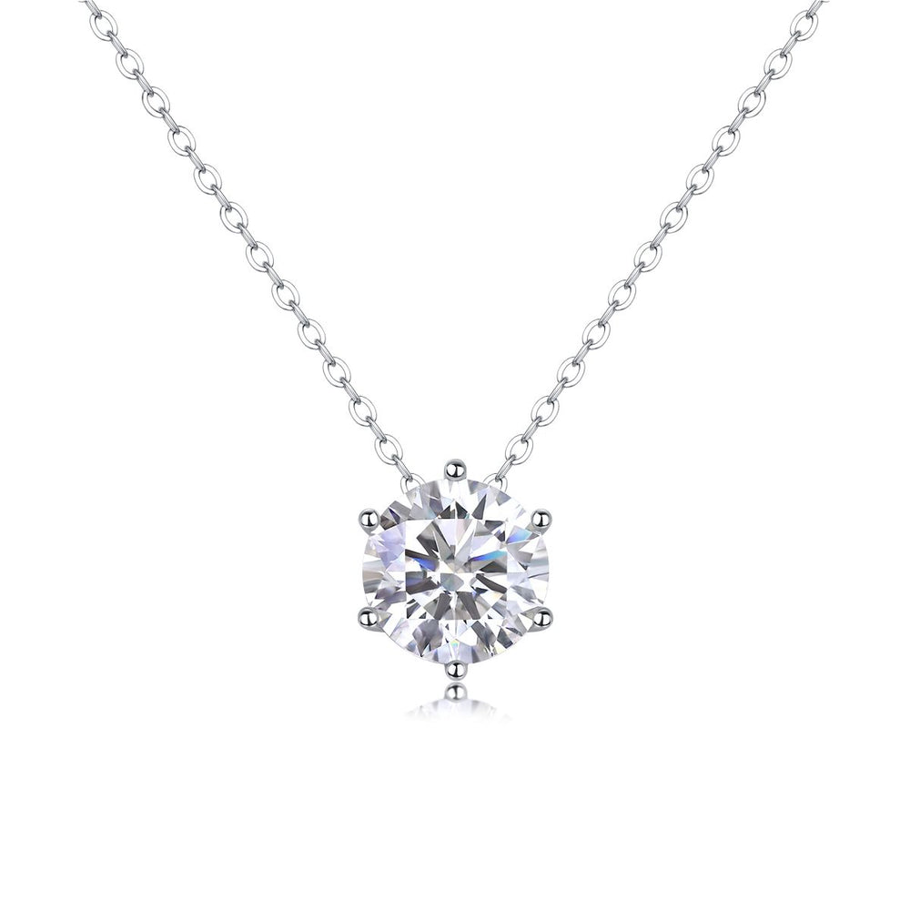 Rosalie Six Prong Moissanite Necklace